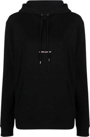Saint Laurent Rive Gauche Hoodie - Dames - Hoodies - Zwart - XS - Katoen - Hoodies & sweatvesten