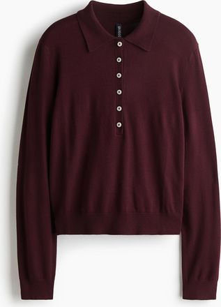 H&M Poloshirt mit Langarm - Red