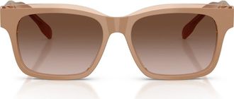 Tory Burch 55mm Rectangular Sunglasses in Brown/Crystal /Brown at Nordstrom