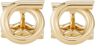 Ferragamo Gancini cufflinks - men - Brass - One Size - Gold