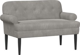 vidaXL Sof&aacute; Amoroso Con Botones Acolchados Gris Claro 120 X 66 X 78 Cm Vidaxl