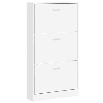 vidaXL Mueble Zapatero Madera Contrachapada Blanco 59x17x108 Cm Vidaxl