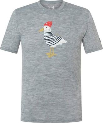 super.natural Johnny Tee Merinoshirt f&uuml;r Herren | grau