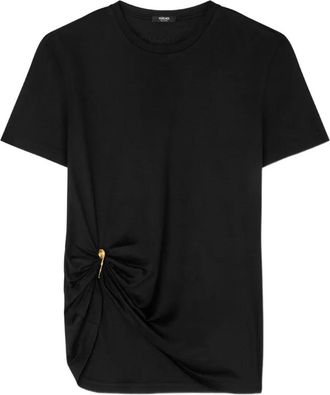 Versace Womens Safety Pin T-shirt - Black Silk - Size EU 40 (Womens)