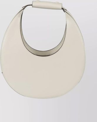 Staud leather tote bag curved shape