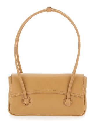 Margesherwood Glossy Leather Shoulder Bag - Beige