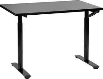 Beliani Escritorio De Altura Regulable Manualmente Oficina Moderna Patas Redondas 120 X 72 Cm Tablero Negro Soporte De Acero Negro Destinas