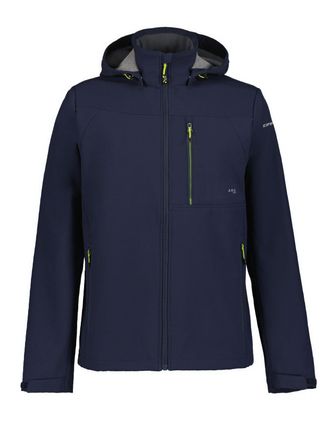 Icepeak Softshelljacke ICEPEAK BEEDEVILLE, Herren, Gr. 54, blau (dunkelblau), Softshell, Obermaterial: 88% Polyester, 12% Elasthan, straight fit h&uuml;ftlang, ver
