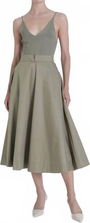 Karina Grimaldi Maria Knit Maxi Dress In Khaki