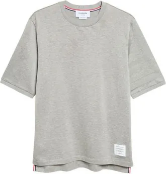 Thom Browne 4-Bar Cotton T-Shirt in Light Grey at Nordstrom, Size 1