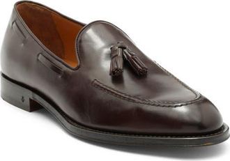 John Varvatos Barrow Leather Tassel Loafer in Chocolate at Nordstrom, Size 11.5