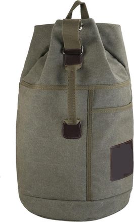 Generic Compatible For Sport Large Capacity Travel Backpacks Male Luggage Canvas Bucket Shoulder Bag Man Hiking Duffle Bags Men Rucksack Outdoor(Army green,Sm