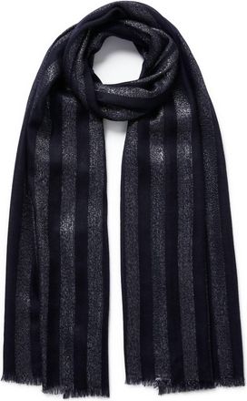 Jane Carr Womens Skyline Metallic Cashmere Scarf In Navy