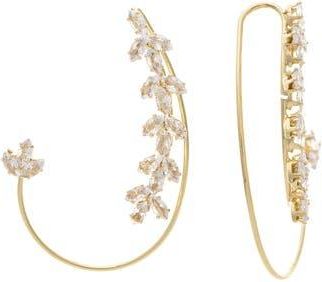 Rivka Friedman Cubic Zirconia Floral Ear Crawlers in Gold /Cubic Zirconia at Nordstrom Rack