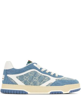 Gucci Re-Web sneakers - men - Calf Leather/Rubber/Calf Leather/Cotton - 9.5 - Blue