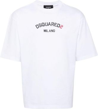 Dsquared2 logo-print cotton T-shirt - men - Cotton - S - White