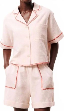 FRNCH Isalya Short Sleeve Shirt In Pink