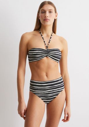 Marc O'Polo Bikini-Hose MARC OPOLO Summer Blacks, Damen, Gr. XS, N-Gr, schwarz-weiss (schwarz, wei&szlig; cotton print), Obermaterial: 70% Polyamid, 30% Elasthan, Badeh
