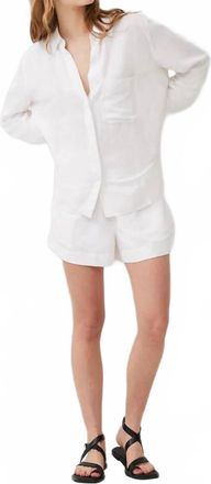 French Connection Birdie Linen Boyfriend Shirt In White