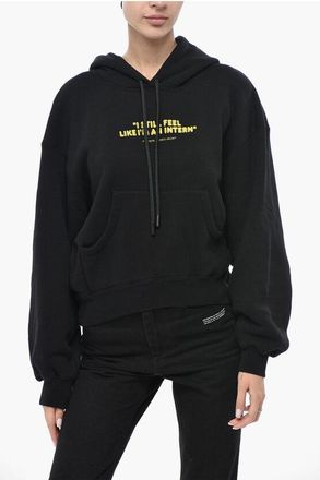 Off-white Brushed Cotton Hoodie INTERN size Xxs