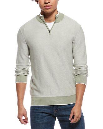 Raffi Links Stitch Zip Mock Neck Sweater