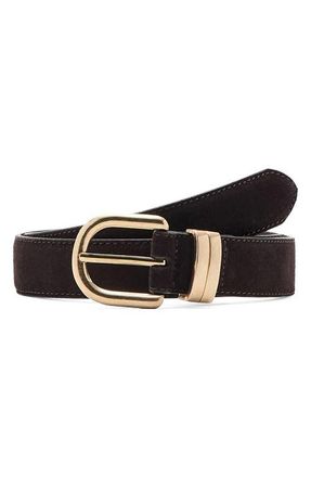 Mango Suede Belt in Chocolate at Nordstrom, Size X-Large