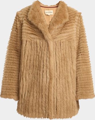 Valentino Garavani Fluted Sheep Shearling Coat