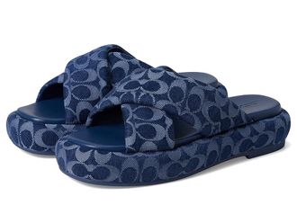 Coach Penelope Signature C Sandals Womens Dress Sandals Deep Blue : 5.5 M