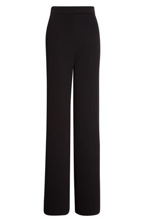 Max Mara High Waist Cady Straight Leg Pants in Black at Nordstrom, Size 16