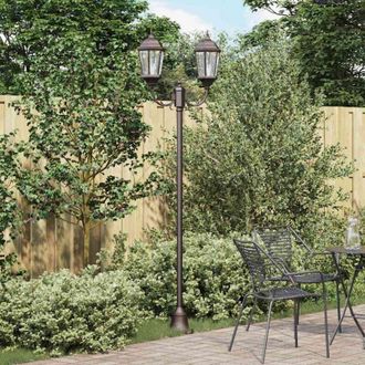 vidaXL Posto Luce da Giardino Bronzo Alluminio, Vetro - Vidaxl