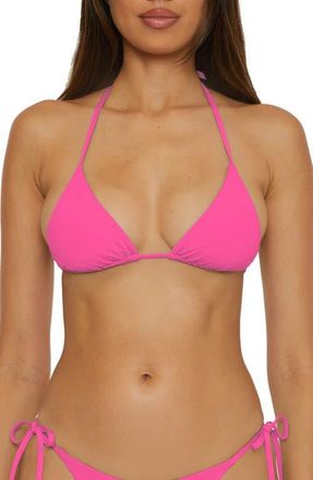 BECCA by Rebecca Virtue Color Code Triangle Bikini Top in Rose Berry at Nordstrom, Size Medium