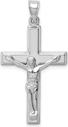 Diamond2Deal 14k White Gold Polished Crucifix Pendant
