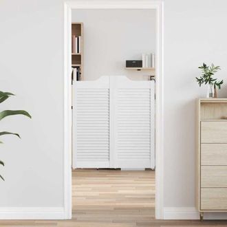 vidaXL Porte a Battente 2-Paio Design a Lamelle Bianco 90x80 cm - Vidaxl