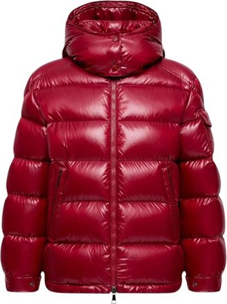 Moncler Maire korte donsjas met capuchon - Dames - Jassen - Rood - Maat: XS Nylon