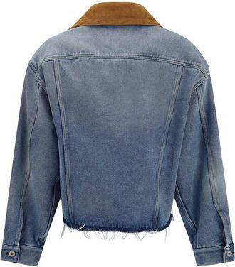 Miu Miu Womens Blue Cotton Denim Jacket Clothing