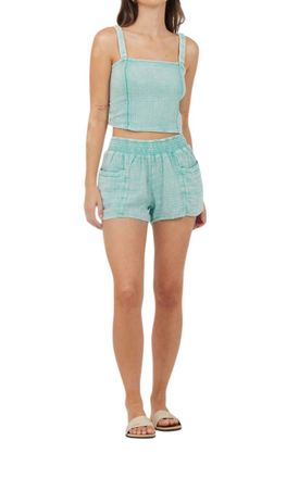 Vintage Havana Gauze Crop Top In Sea Green