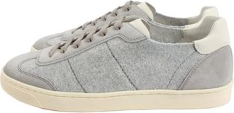 Brunello Cucinelli Grijze Sneakers - Heren - Sneakers - Grijs - 39 EU - Leer - Schoenen
