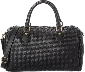Persaman New York Greta Handwoven Leather Duffel Bag