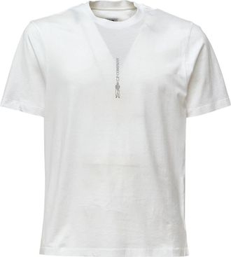 C.P. Company Logo Print Jersey T-Shirt - Heren - T-shirts - Wit - S - Katoen - Tops
