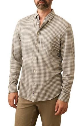 Faherty Coastline Knit Button-Down Shirt in Fox Grey Gingham at Nordstrom Rack, Size Xx-Large