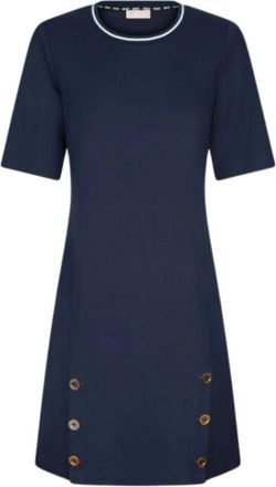Liu Jo Blauwe Jersey Jurk met Ronde Hals - Dames - Korte kleedjes - Blauw - S - Kleedjes