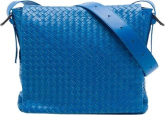 Bottega Veneta Borsa a tracolla in nappa intrecciata Pre-owned - - Pre-owned - Donna - Blu - ONE SIZE