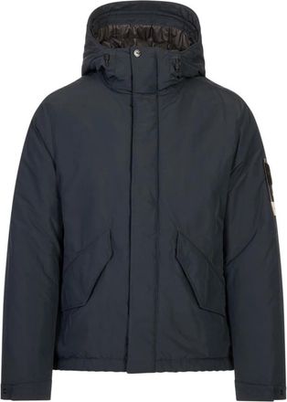 Stone Island Short Parka - Heren - Zomerjassen - Blauw - M - Leer - Jassen
