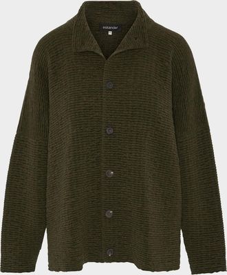 Eskandar 3/4 Width High-Neck Cardigan (Mid Length)