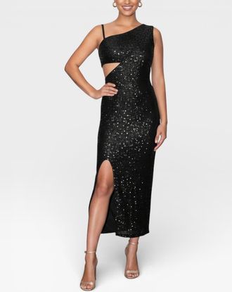 Rachel Roy Phoenix One Shoulder Maxi Gown in Black at Nordstrom, Size Xx-Large