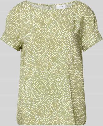 Vila Regular Fit Blusenshirt aus Viskose mit Rundhalsausschnitt in Schilf, Größe 34