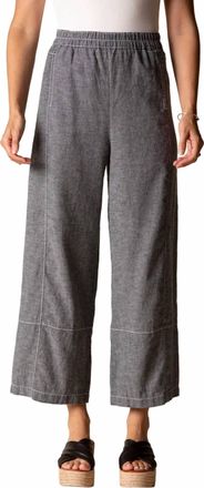 Habitat Linen Seamed Crop Pant In Black