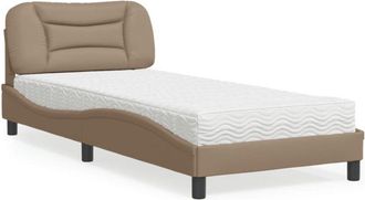 vidaXL Cama Con Colch&oacute;n Cuero Sint&eacute;tico Capuchino 90x200 Cm Vidaxl