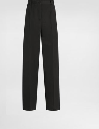 Dolce & Gabbana Wool Gabardine Trousers - Woman Black 42