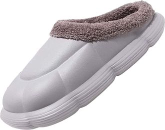 Generic Warm Slippers Soft and Comfortable Keeping Your Feet Warm in Winter Winter Slippers for Men Open Toe (Grey, 6.5)